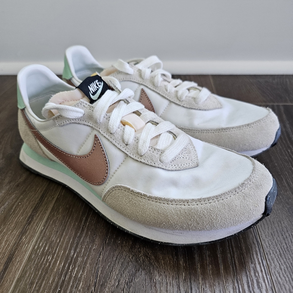Nike Waffle Trainer 2 GS 'White Mint Copper Youth Sz 6.5Y #DC6477 102 - Picture 9 of 16